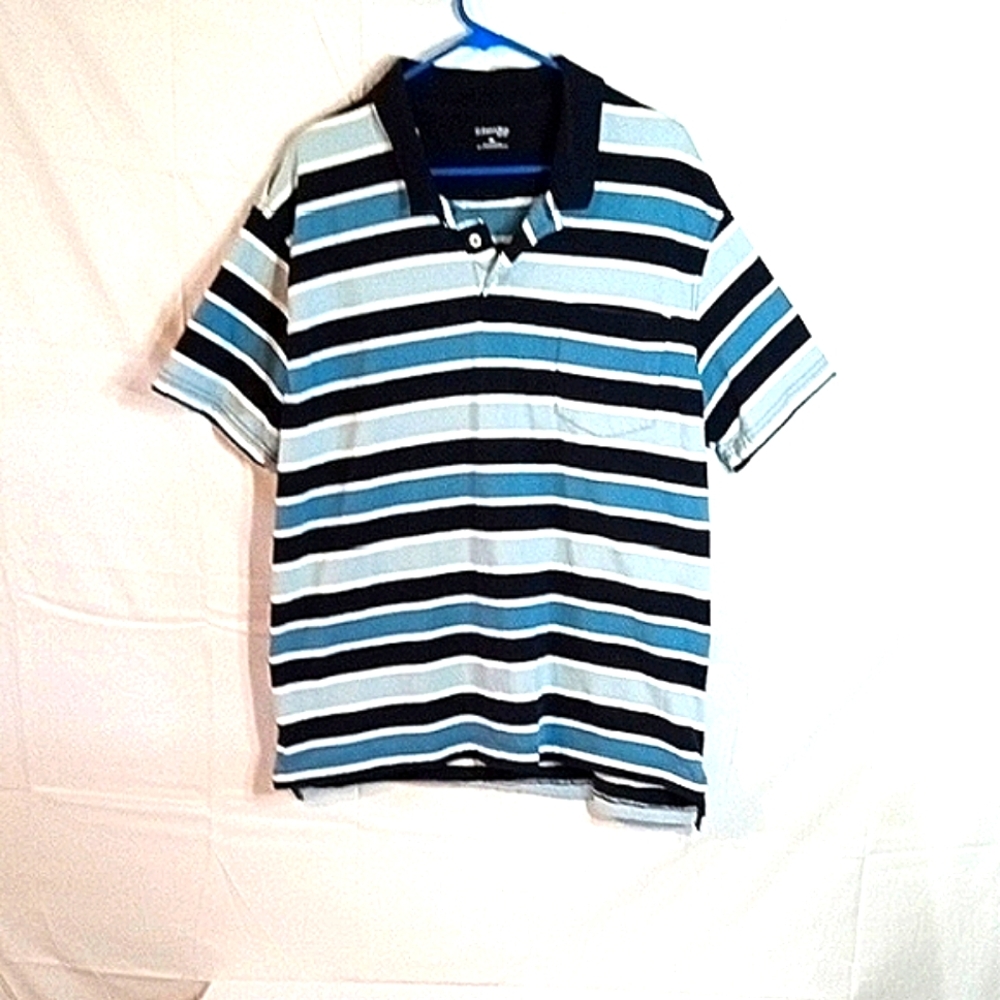 St. John's Bay Striped Blue and Black Polo Shirt XXL